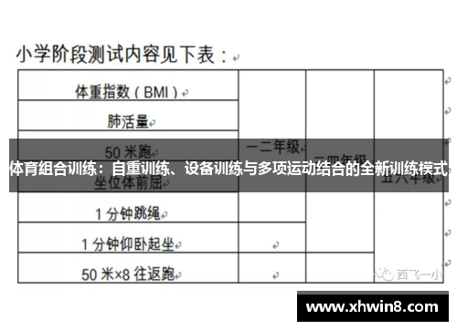 体育组合训练：自重训练、设备训练与多项运动结合的全新训练模式